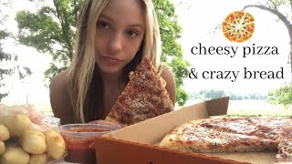 ASMR EATING LITTLE CAESAR'S IN A TORNADO