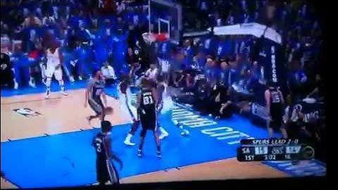 Kevin Durant dunks on Tim duncan