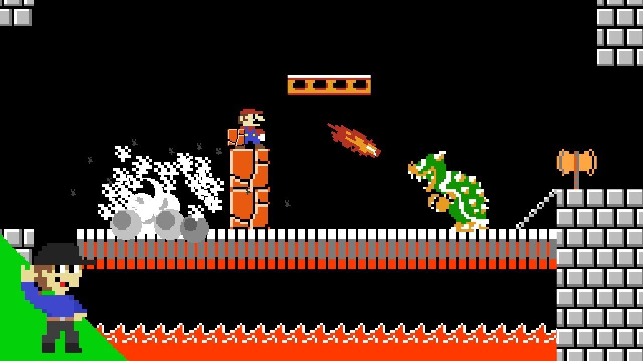 parody or satire Mario vs Bowser but with Minecraft physics - Level UP Shorts