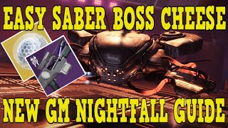 DESTINY 2 | EASY Fallen SABER Nightfall Boss CHEESE! -  GM Nightfall Made EASY & DOUBLE LOOT!!!