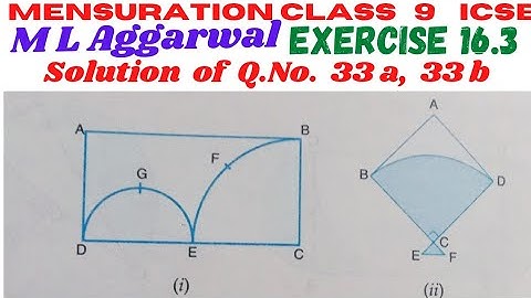 M L Aggarwal class 9 Ex 16.3 solution(Q No 33 a,b) chapter Mensuration Sums on area of shaded region