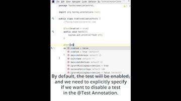 How to Enable or Disable Individual Tests using "@Test" Annotation #TAC #TestNG