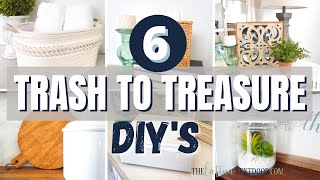 6 GREAT TRASH TO TREASURE DIYs | Thrifted Transformations | Home Decor Upcycle