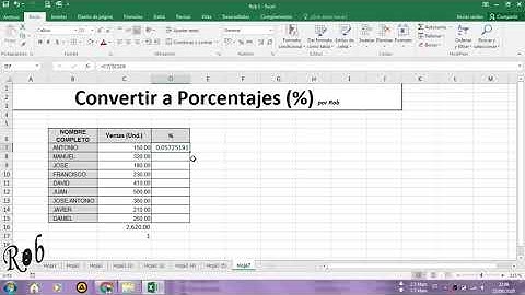 Convertir a Porcentaje % en Excel
