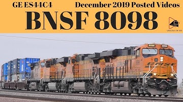 BNSF Intermodal Train Eastbound Stacked Containers Needles Sub ES44C4 BNSF 8098