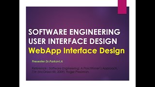 SOFTWARE ENGINEERING | USER INTERFACE DESIGN (WebApp Interface Design ) screenshot 1