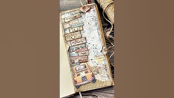 art journal page! Fun car with falling suitcases 😂