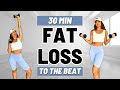 30 MIN CARDIO &amp; STRENGTH Workout to the Beat + Dumbbells for FAT LOSS