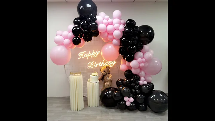Pink Black Balloon Garland 133/PCS 18In 10In 5In Latex Balloons Arch Kit for Baby Shower Party