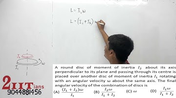 ROTATIONAL A round disc of moment of inertia 𝐼2 about its axis perpendicular to its plane