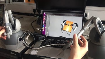 Phantom Omni Demo#1: Controlling two robot arms in Gazebo