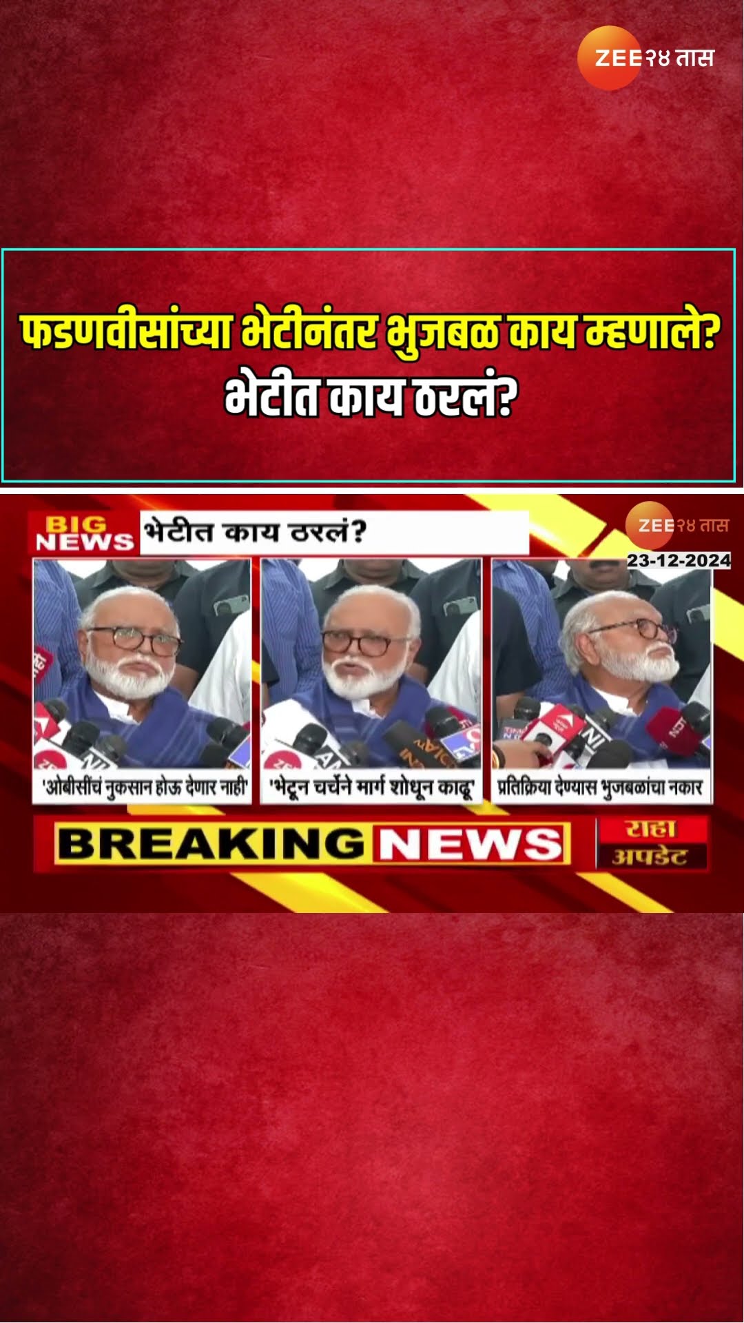 Chhagan Bhijbal | फडणवीसांच्या भेटीनंतर भुजबळ काय म्हणाले? भेटीत काय ठरलं?