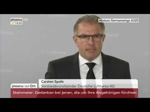 Absturz Germanwings A320: Statement von Lufthansa mit Carsten Spohr am 24.03.2015