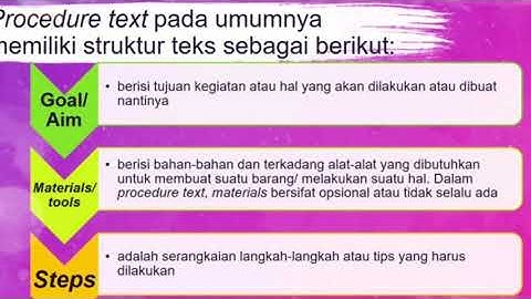 THE GENERIC STRUCTURE OF PROCEDURE TEXT