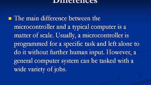 Differences Between Microprocessor
