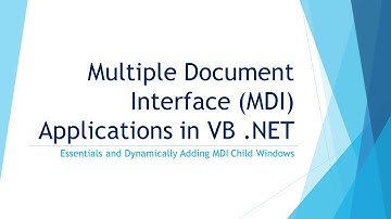 Creating MDI Applications in VB .NET