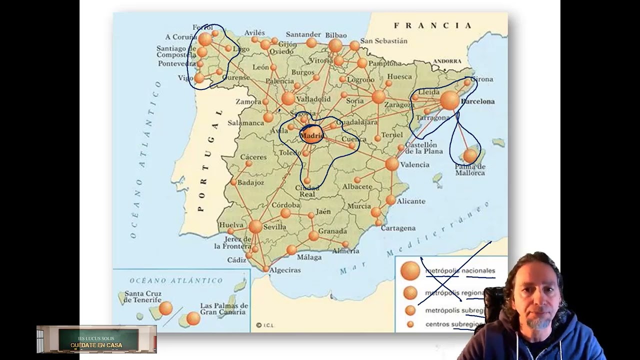 El sistema urbano español (mapa)