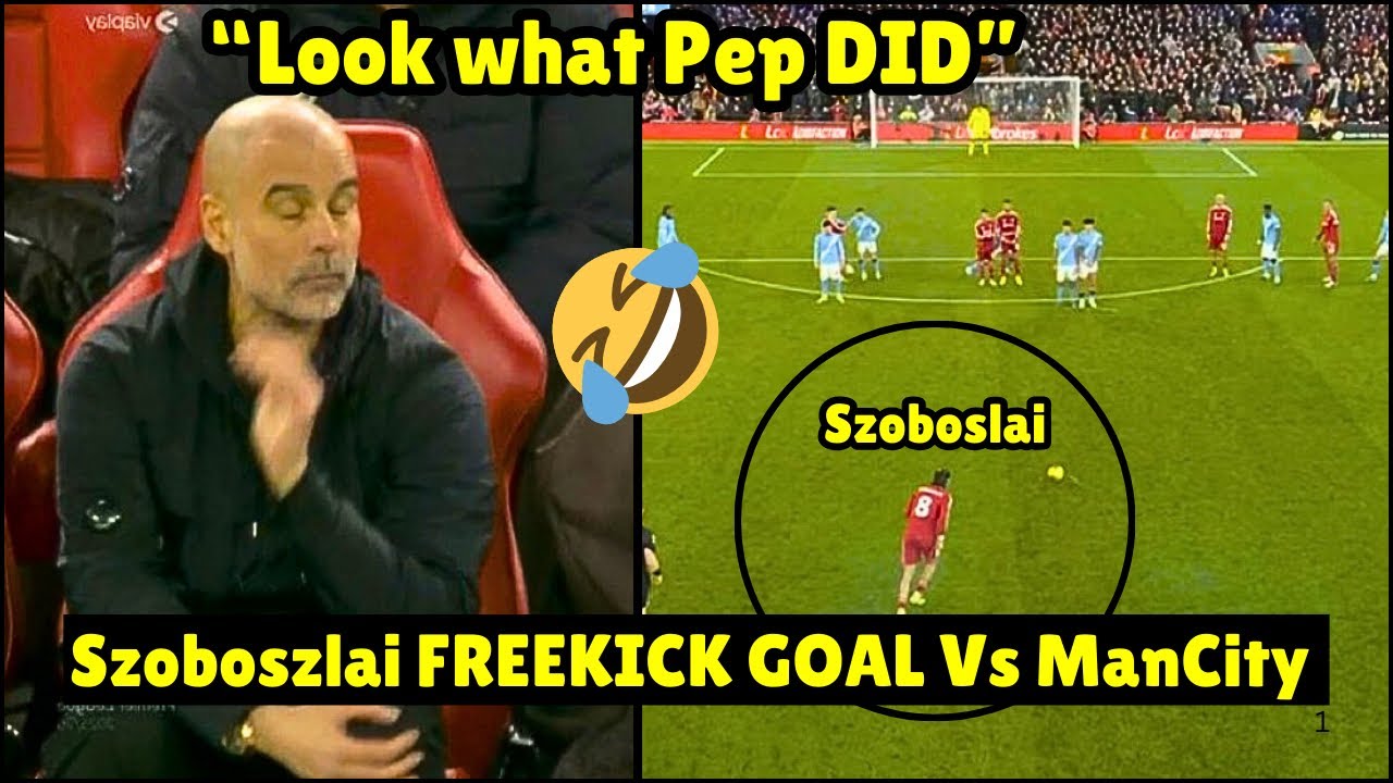 Pep Guardiola FUNNY REACTION To Szoboszlai Freekick GOAL vs Mancity  - Liverpool News 