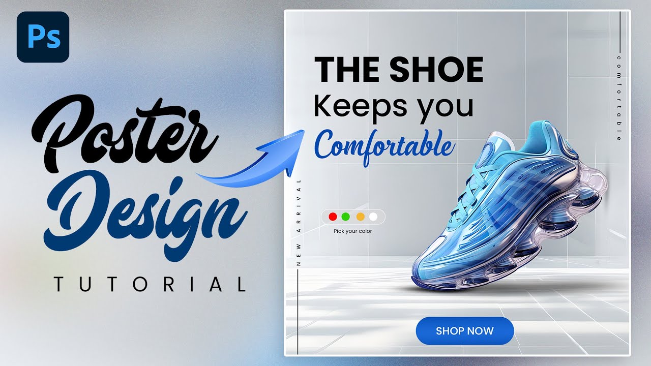 Shoe Poster Design in Photoshop | Photoshop Tutorial