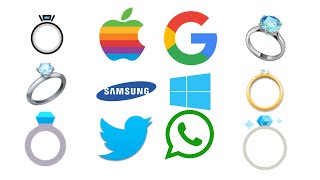 💍 emoji vs company Challenge #Apple #Samsung #Google #htc #lg #Facebook #whatsapp #telegram #Twitter