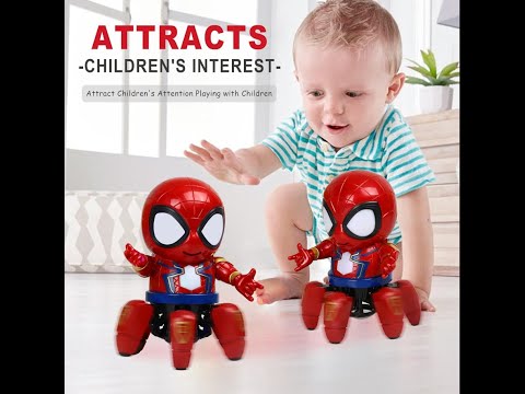 Інтерактивний розвиваючий дитячий робот супергерой людина павук пульт управління 2 кольори світло звук рух, видео 1