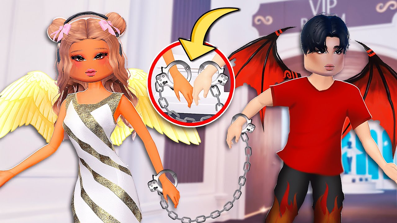 Handcuffed To My BOYFRIEND For 24 HOURS in Dress To Impress!