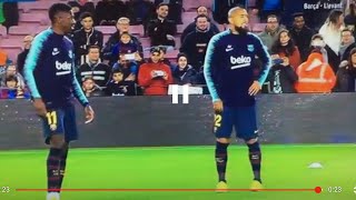 Arturo Vidal y Dembele alucinan con el gol de Messi de falta en el calentamiento