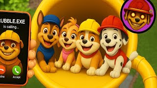 Cursed Paw Patrol In Vertical Funny Pipe The Rubble, Chase, Skye And Marshall Turn Into Zombie