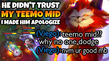 "No one dodged Teemo Mid?" said my Jungle. Then I made him apologize by carrying him.