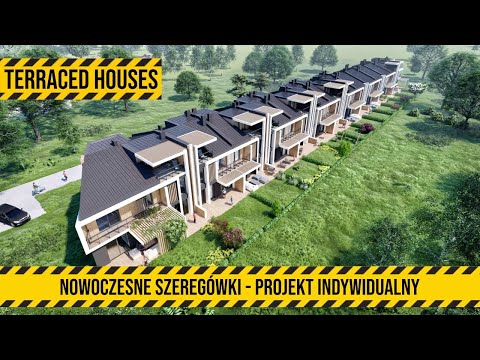 Nowoczesne szeregówki - projekt indywidualny. Modern terraced houses design. Rzeszów - Złota Dębina.