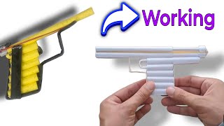 Making A Powerful PAPER GUN Pistol that SHOOTS paper bullet Paper Craft | How to make a Paper Gun