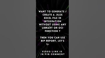 Generate excel file in Oracle Integration 3 using BIP report, create .xlsx file in OIC 3 #shorts
