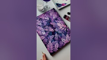 Depth purple leaves painting / Mauve leaves painting / Canvas painting / Step by step painting