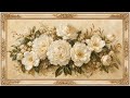 Warm Ivory White Peony Camellia TV Art | 1 Hour 4K Floral Screensaver | No Sound