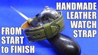 [Leather Craft] Making Leather Watch Strap Step by Step Tutorial
