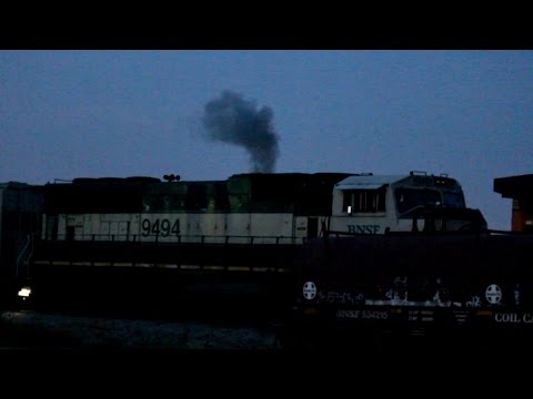 BNSF 9494, Executive EMD SD70MAC - EMD 710 prime mover startup!