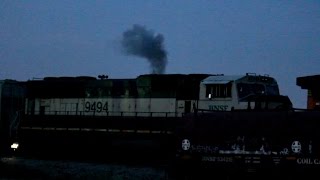 BNSF 9494, Executive EMD SD70MAC - EMD 710 prime mover startup!