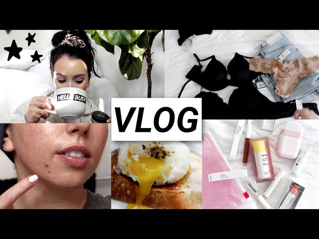 Maskne after Accutane?! My fav e.l.f. products, Glossier Haul, comfy bra find | VLOG