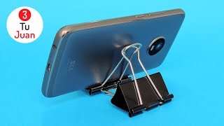 5 Cell Phone Holders with Binder Clips, EASY and Fast  Ideas DIY