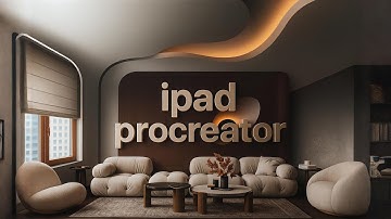 Procreate Process: Realistic Hand‑Painted Living Room Rendering in iPad #procreate #procreateart