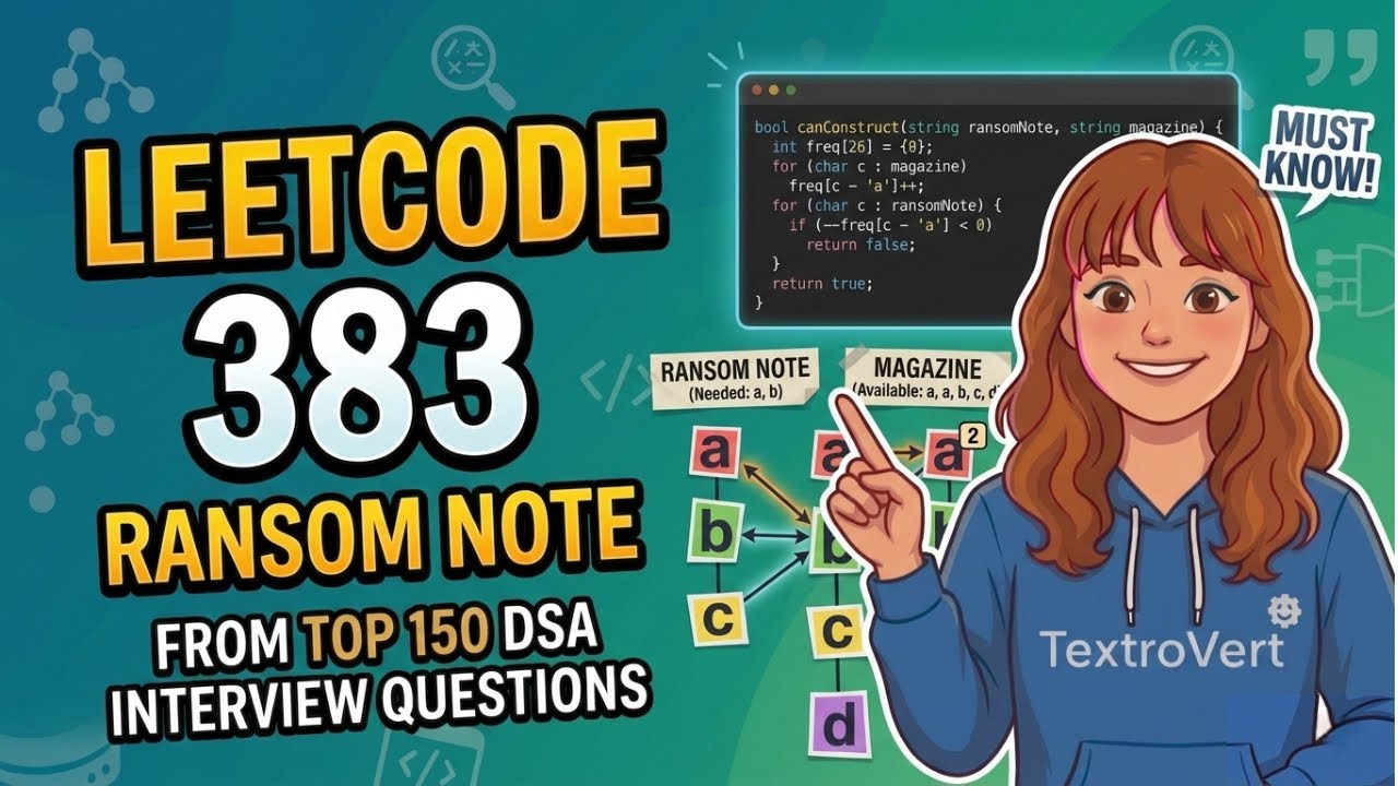LeetCode 383: Ransom Note | Optimal Solution | Top 150 DSA Interview ...