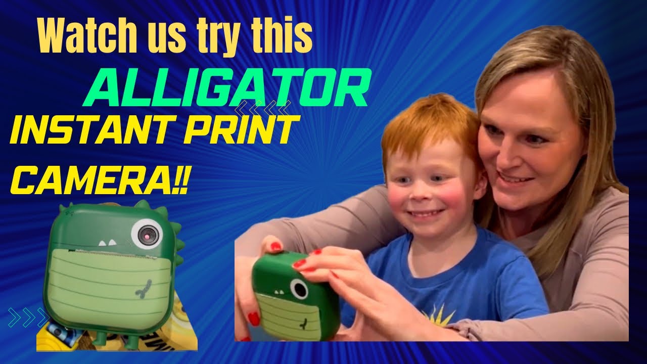 Kids alligator instant print camera unboxing test and review- so fun ...