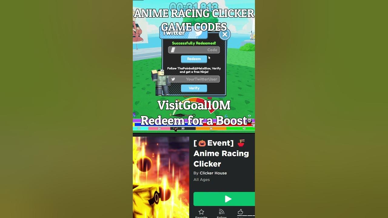 All Anime Racing Clicker Codes(Roblox) - Tested November 2022 - Player  Assist