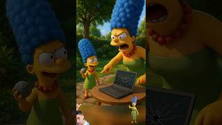 The Simpsons family angry on their broken laptops #thesimpsons #simpsons