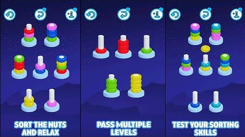 Nut Sort Walkthrough 8 , 9 , 10 Level Complete