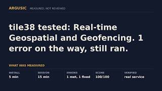 tile38 tested: Real-time Geospatial and Geofencing. 1 error on the way, still ran.