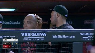 Castillo gives Tomas a head rub in the dugout