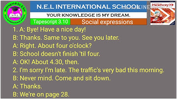 New Headway Elementary fifth edition Tapescript 3.10