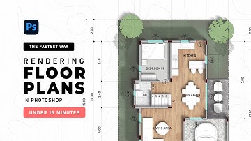The FASTEST WAY of RENDERING FLOOR PLANS in Photoshop (under 15 minutes!)