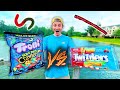 Gummy Worm Vs Twizzlers Fishing Challenge For BIG Fish!